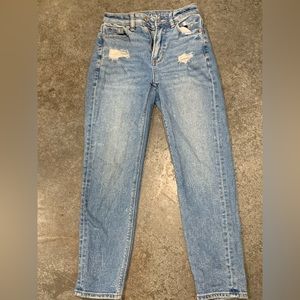 American Eagle Blue Mom Straight Jeans
